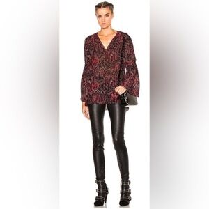 IRO Appoline Burgundy Paisley Long sleeve blouse / Tunic 34 / 2